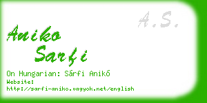 aniko sarfi business card