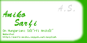 aniko sarfi business card